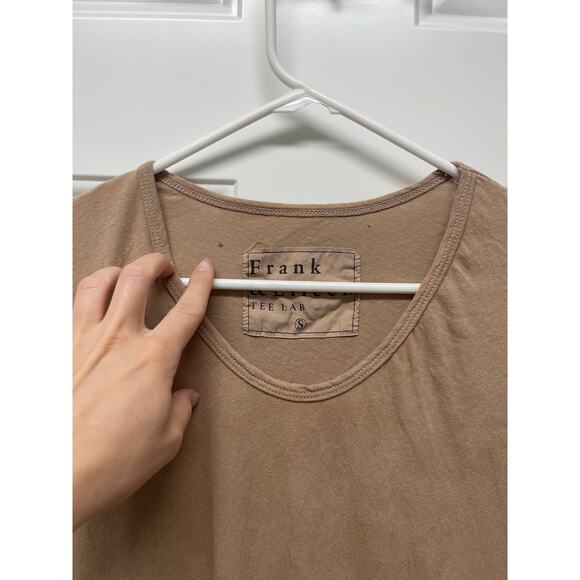 Frank & Eileen Tee Lab High Low Long Sleeve top light brown size small FLAWED - Picture 5 of 10